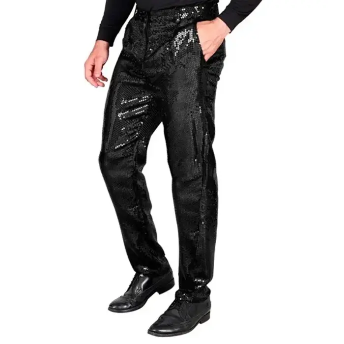 Herenbroek Sequin / Zwart