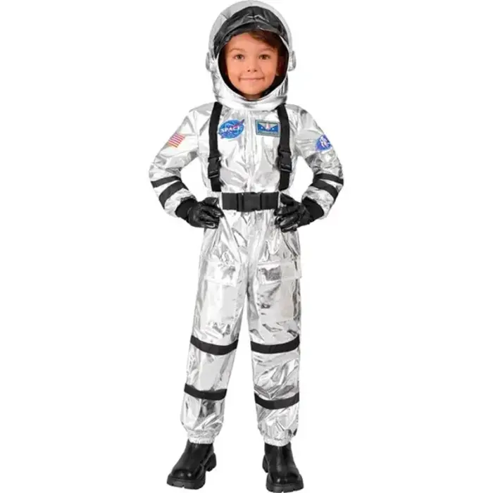 Silver Astronaut + Helm / Kinderkostuum