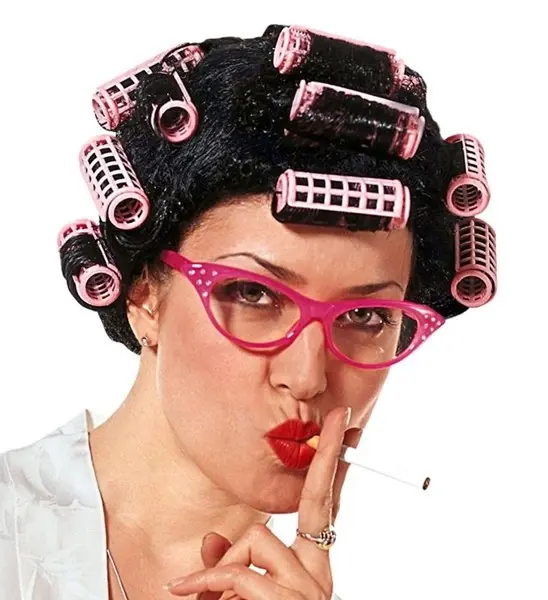 Wanhopige Huisvrouw Pruik / Met krulspelden