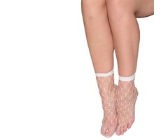 Pantalon Sokjes Grove Net / Wit