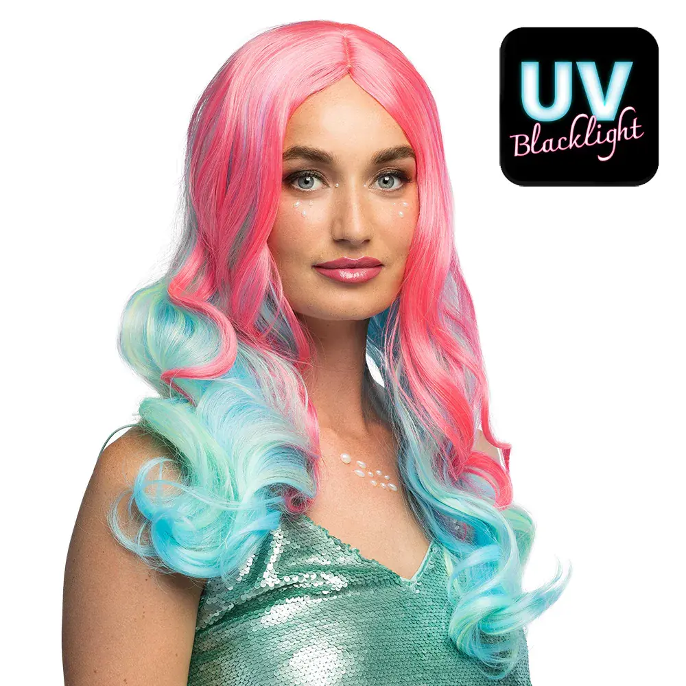 Pruik Nixie / Roze & Turquoise