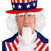 Mr. America Pruik + Baard en wenkbrauwen