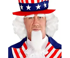 Mr. America Pruik + Baard en wenkbrauwen