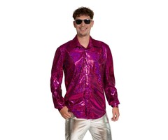 Shiny Disco Shirt / Fuchsia