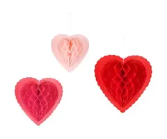 Honeycomb Hartjes Decoratie / 3 Stuks