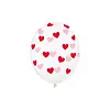 Ballonen Doorzichtig met hartjes 30cm /  6 Stuks