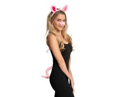 Verkleedset Varken / Diadeem + staart en Neus