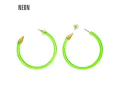 Ronde Oorbellen Stekers / Neon Groen
