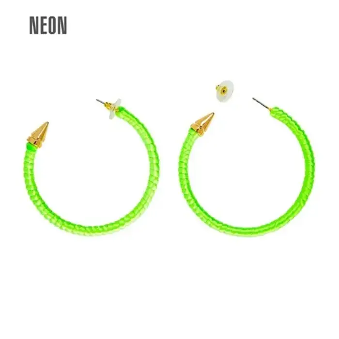 Ronde Oorbellen Stekers / Neon Groen