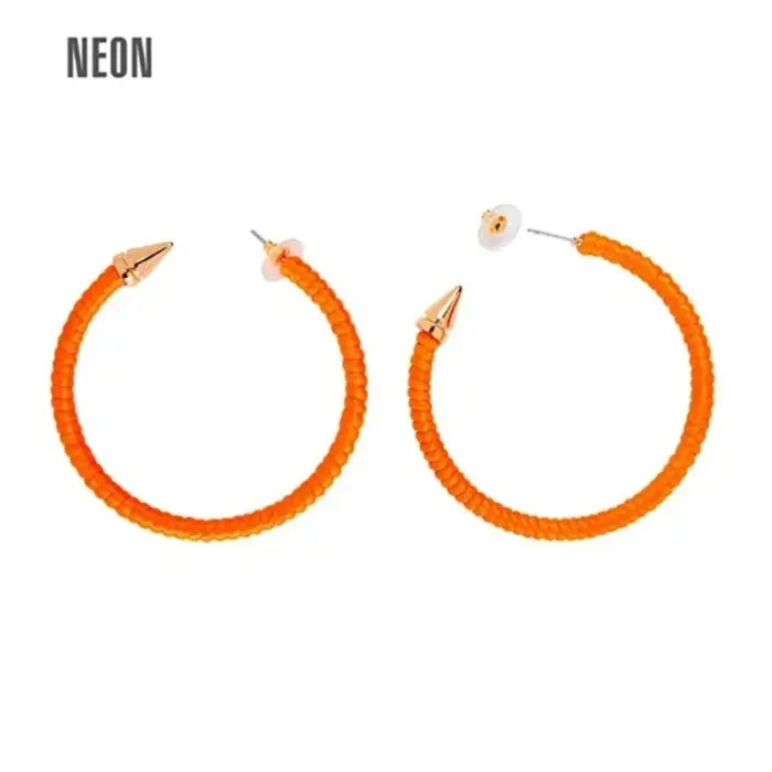 Ronde Oorbellen Stekers / Neon Oranje