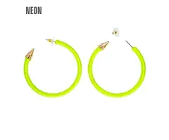 Ronde Oorbellen Stekers / Neon Geel