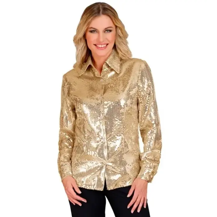 Party Shirt Sequin Goud / Dames