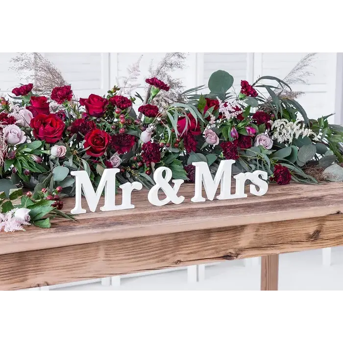 Houten Letters MR & MRS / 50cm x 9,5cm