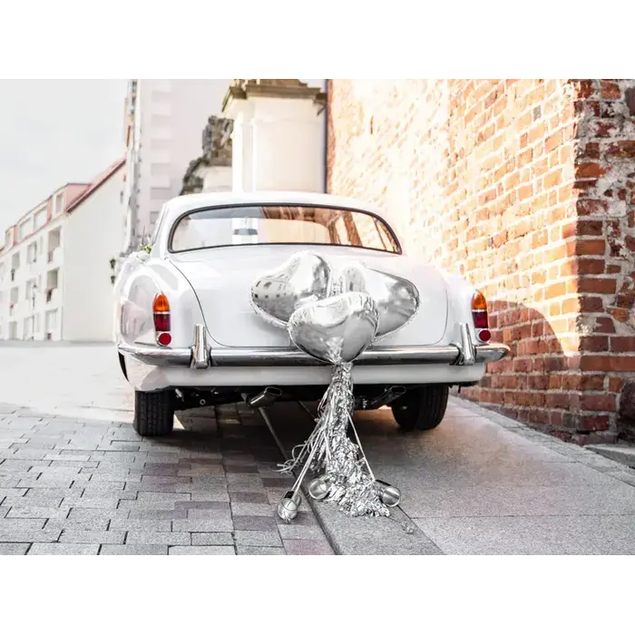Autodecoratie set Huwelijk /  Folie Hartjes + Blikken