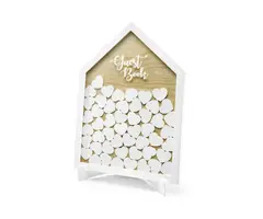 Houten Gastenboek 30.5cm x 43cm + 50 Hartjes