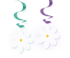 Plafondhangers Swirls Madeliefjes / 4 Stuks