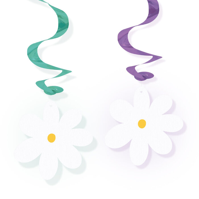 Plafondhangers Swirls Madeliefjes / 4 Stuks