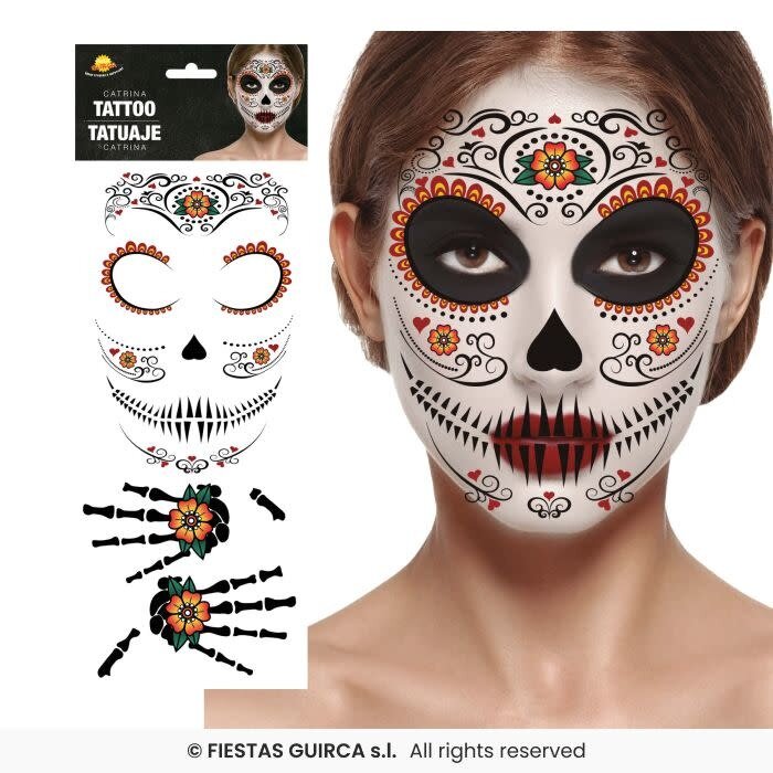Face Tattoo / Mexican Skull Lady