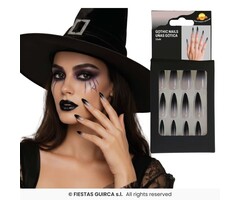12 Stuks Kunstnagels / Grijs & Zwart