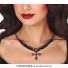 Collier Zwarte Diamantjes + Kruisje