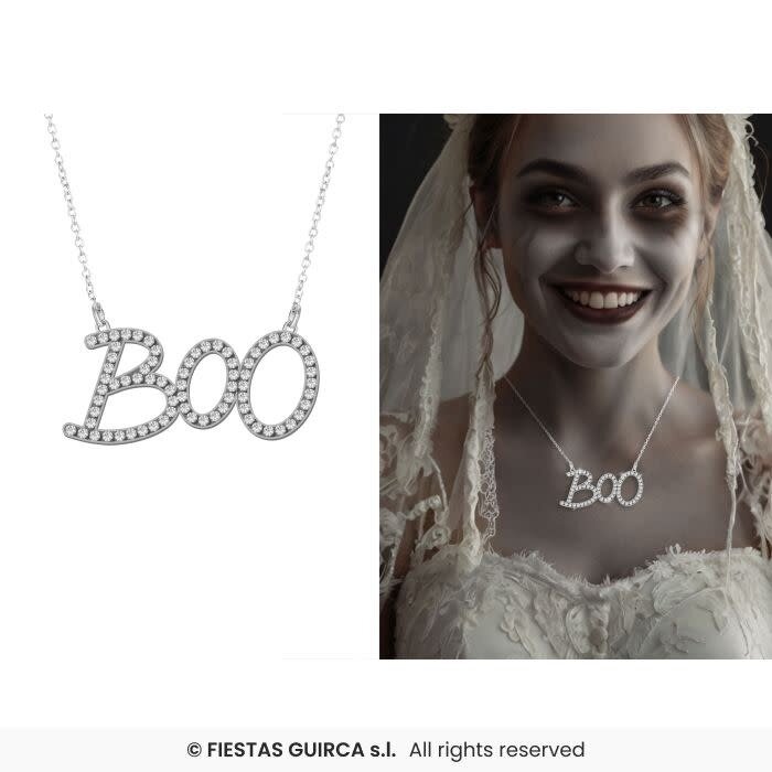 Metalen Halsketting  Zilver "Boo"