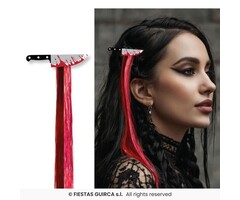Haar Extension Rood / Speld Bebloed Mes
