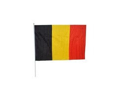 Vlag België op stok / 60cm x 90cm