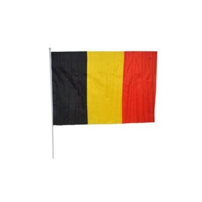 Vlag België op stok / 60cm x 90cm