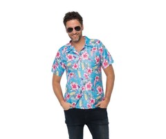 Hawaii Shirt Deluxe Blauw / Flowers