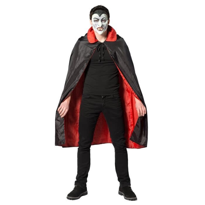Dracula Cape Zwart & Rood / One Size