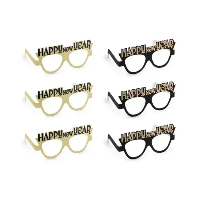 Partybrilletjes Happy New Year / 6 Stuks