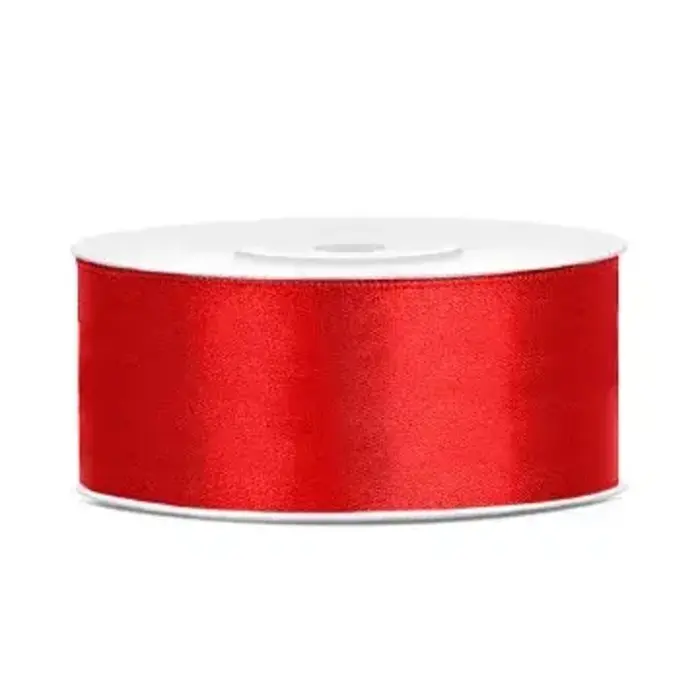 Satijnen Lint 25m / Rood