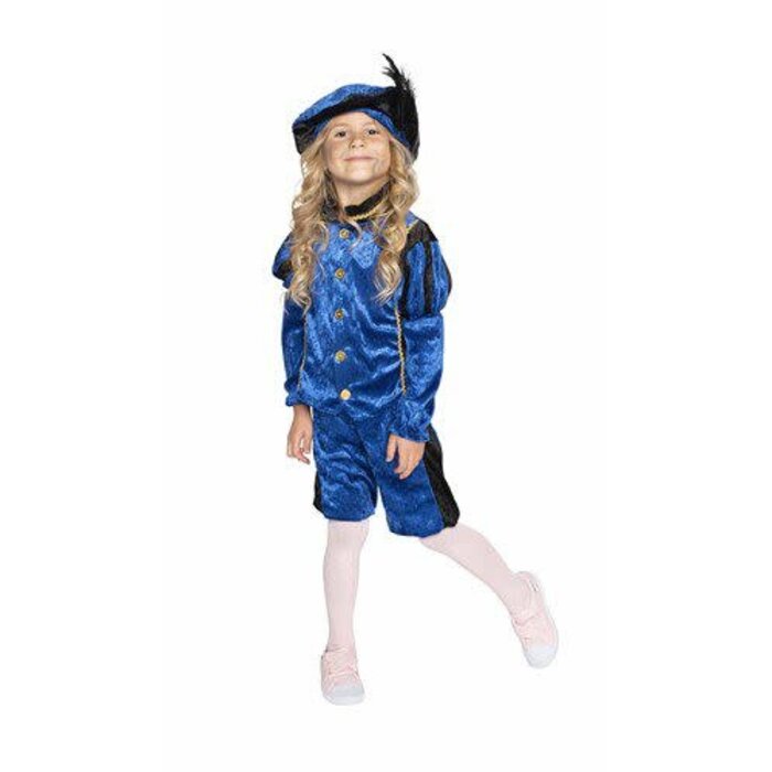 Pietenkostuum Kind | Pietje | Blauw/Zwart