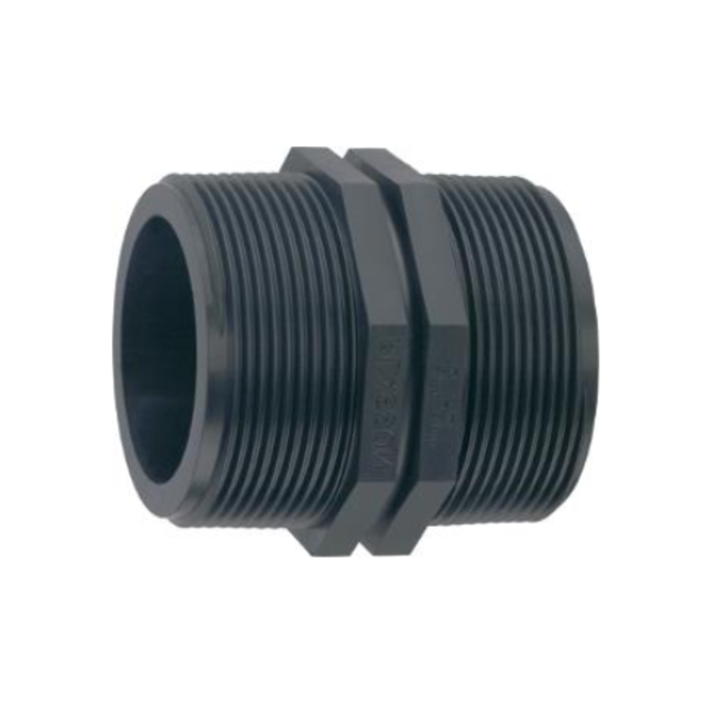 PP dubbele nippel 6 bar | 1/2" t/m 2"