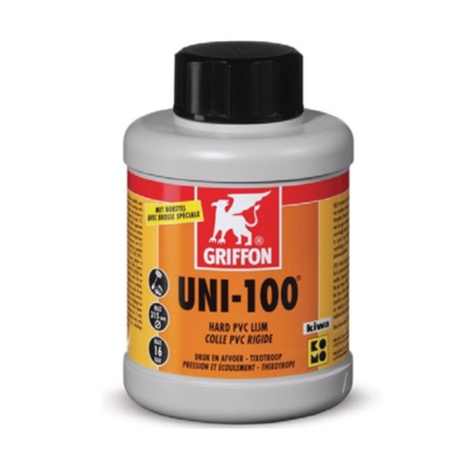 Griffon  PVC lijm 500 ml met kwast | UNI-100 | Griffon