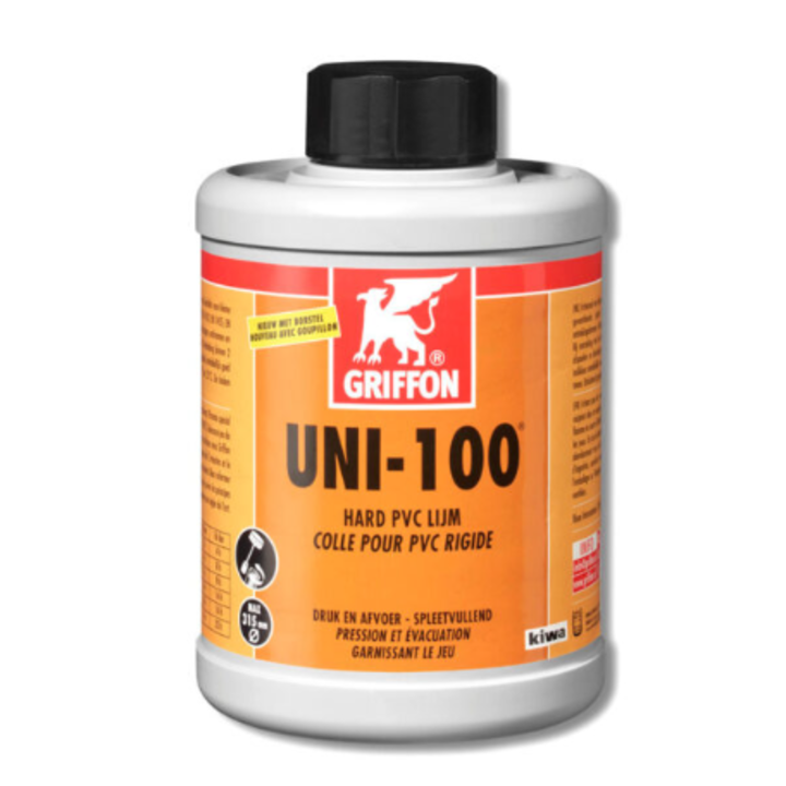 PVC Lijm 1 liter met kwast | UNI-100 | Griffon