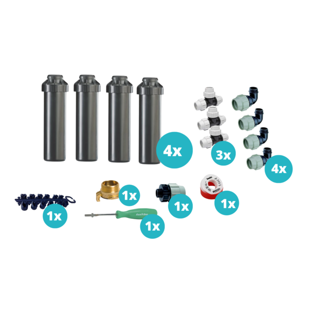 RainBird RainBird tuinsproeierset 3504-PC zonder tyleenslang | 4 pop-upsproeiers