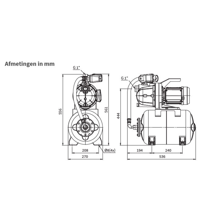 Hydrofoorpomp TCH 100/25 | Kin Pumps