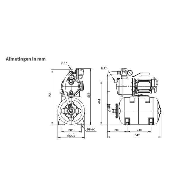 Kin Pumps Hydrofoorpomp CMD 100/25