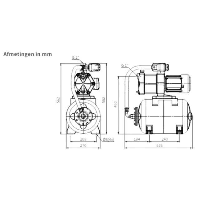 Kin Pumps Hydrofoorpomp Multirain 3/25 230V