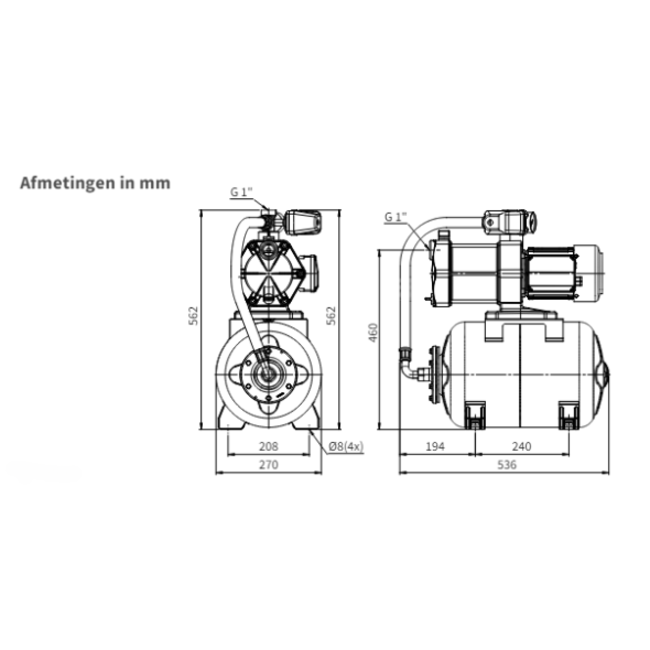 Kin Pumps Hydrofoorpomp Multirain 4/25 230V