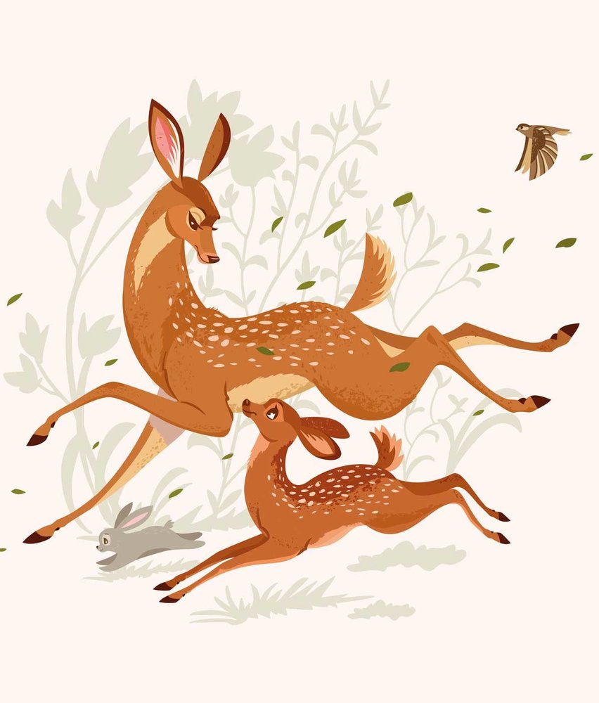 Kindertapete Happy Meadow Bambis, waschbar