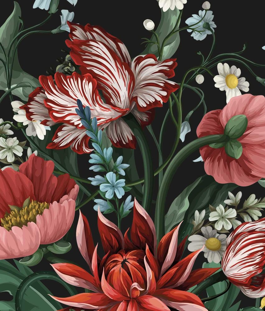 Blumentapete Blossom Blast, bunt, waschbar Blumentapete Blossom Blast, bunt, waschbar