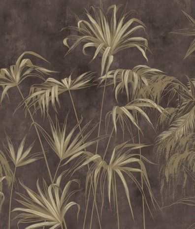 Vintage wallpaper Jungle Vibes, brown, washable