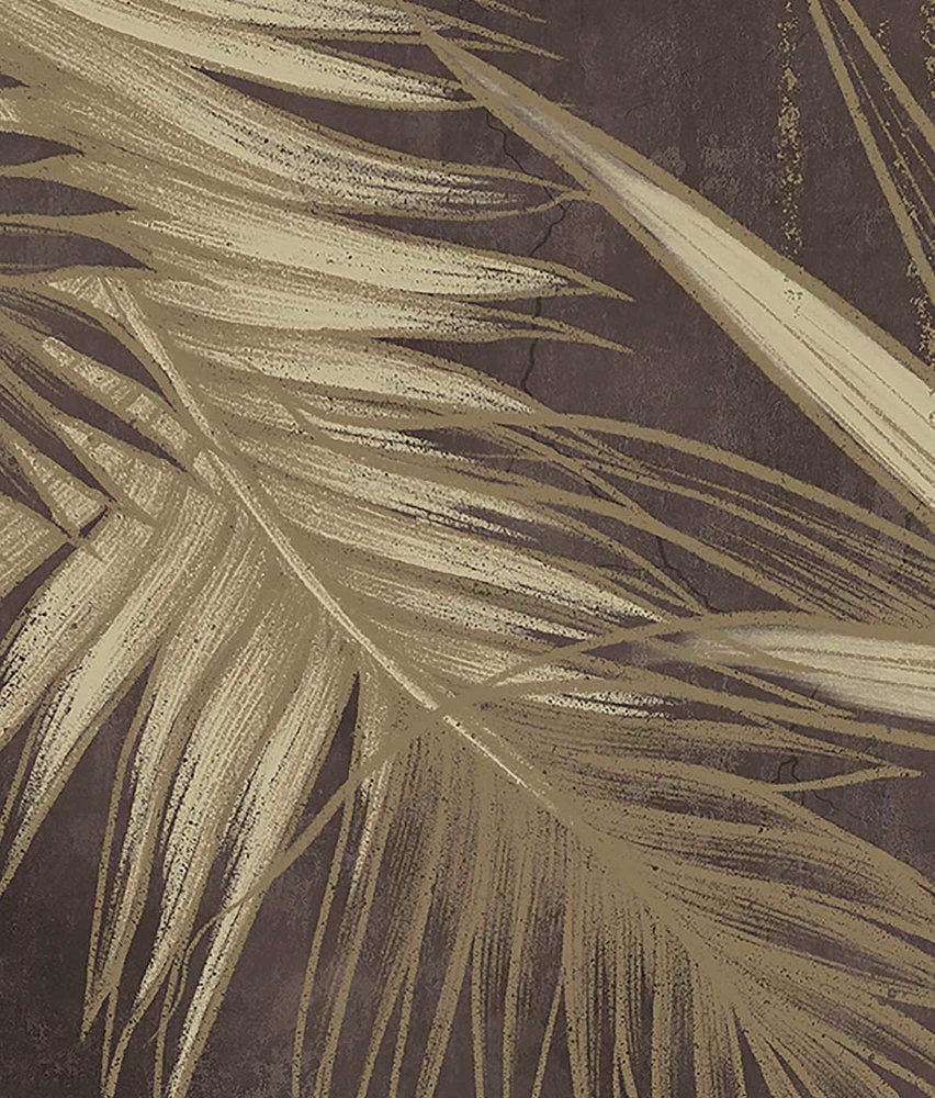 Vintage wallpaper Jungle Vibes, brown, washable