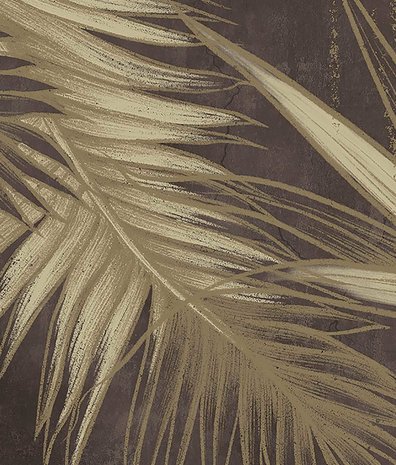 Vintage wallpaper Jungle Vibes, brown, washable