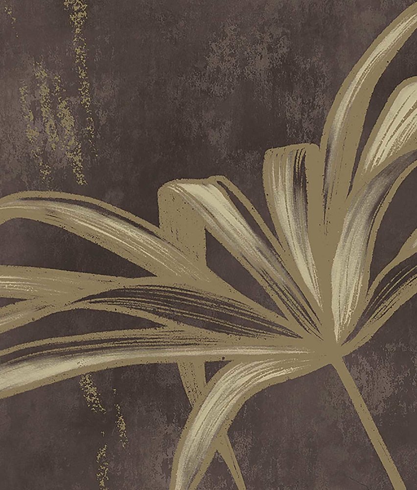 Vintage wallpaper Jungle Vibes, brown, washable