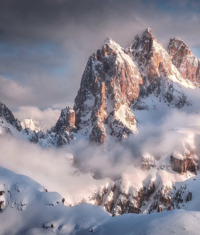 Berge Tapete Dolomite Serenity, waschbar Berge Tapete Dolomite Serenity, waschbar