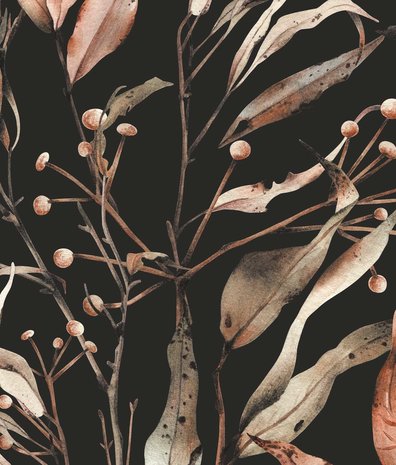 Blumentapete Wildflower Bliss, schwarz, waschbar Blumentapete Wildflower Bliss, schwarz, waschbar