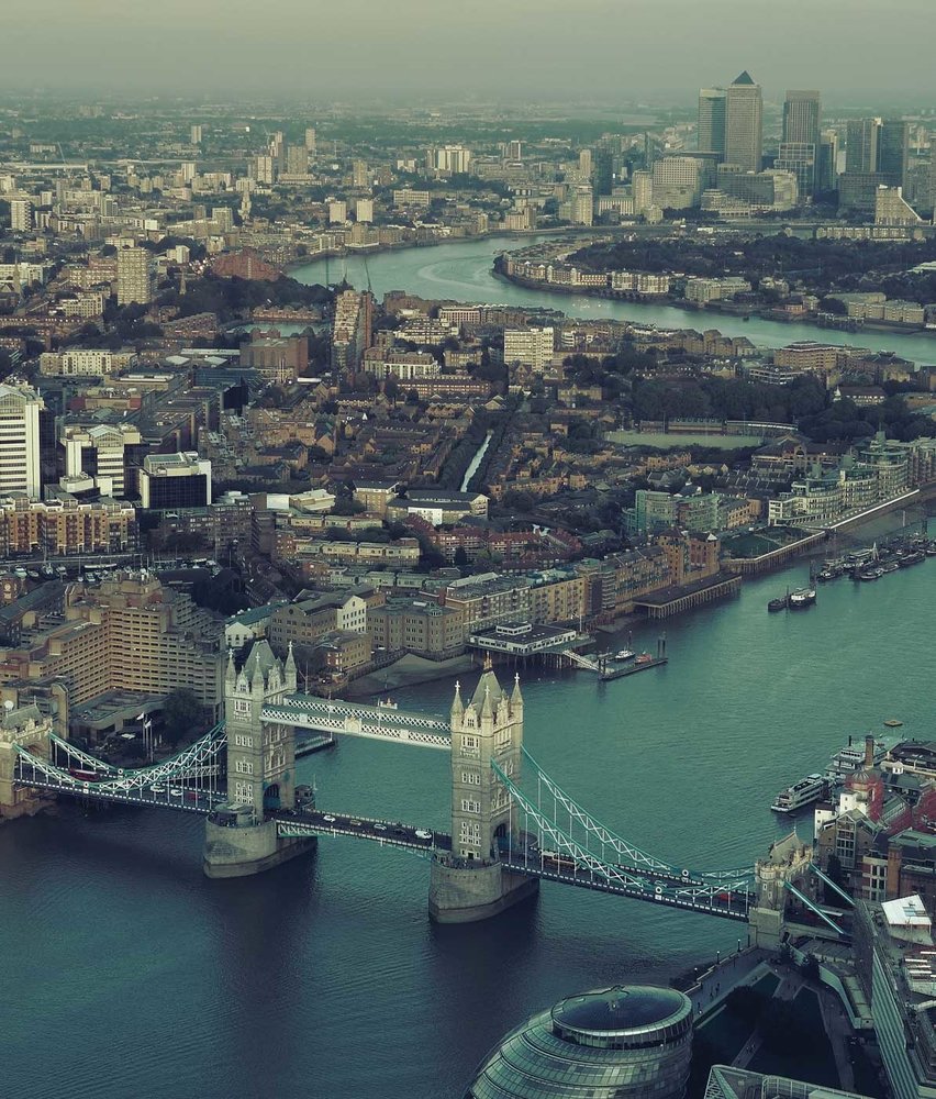 Steden behang London River View, afwasbaar